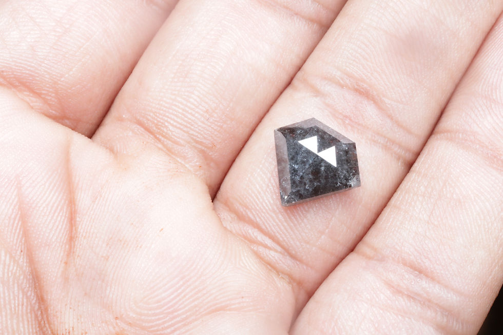 Thumbnail: 1.66 CT 8.5 X 10.0 MM Natural Salt and Pepper Pentagon Diamond cut Black color
