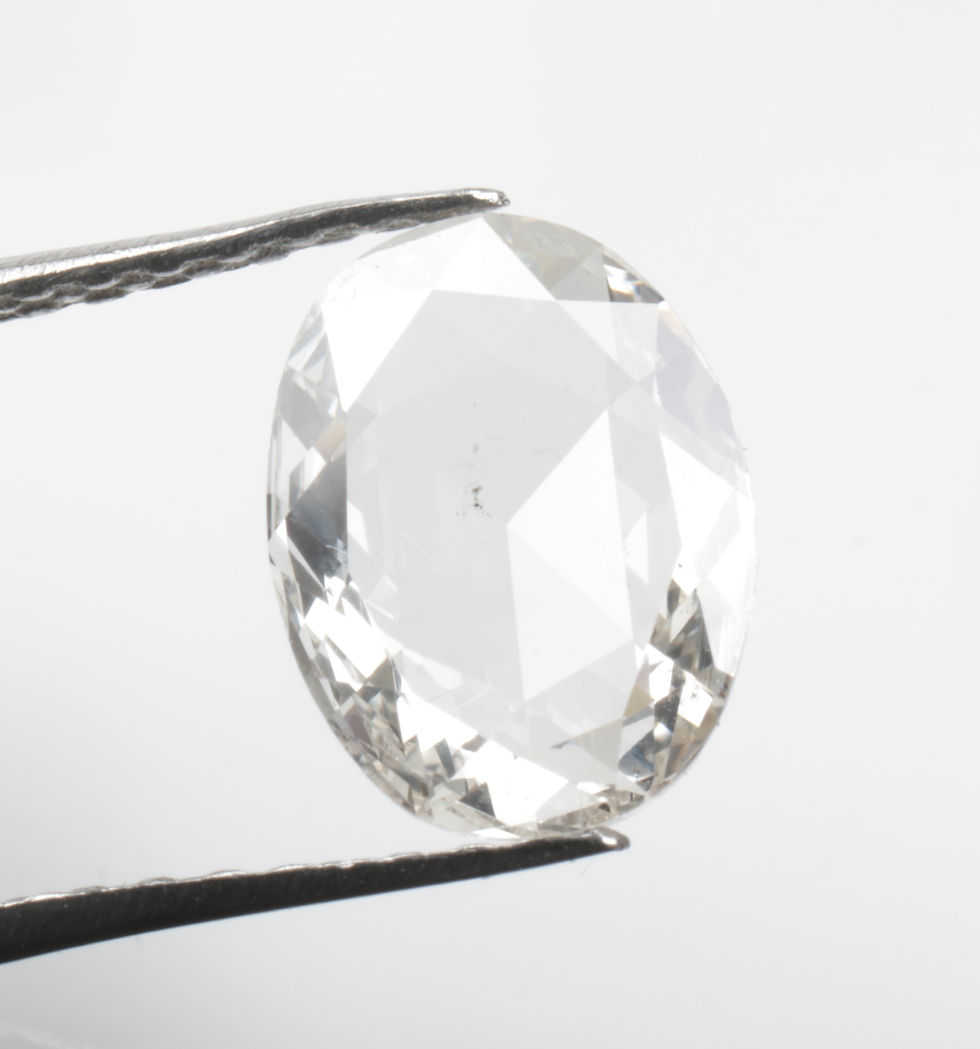 Thumbnail: 0.44 CT 7.4 X 5.6 MM Natural White Diamond, White Rose cut Oval Shape Diamond