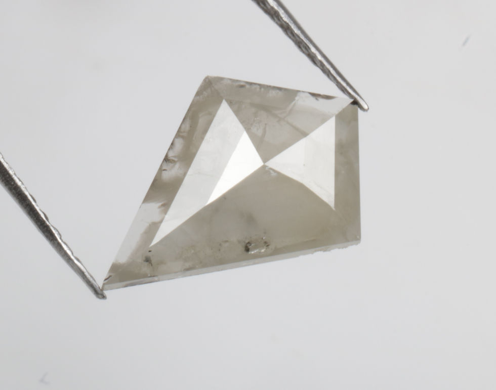 Thumbnail: 1.01 CT 11.1 X 8.0 MM Kite cut Natural Grey color Diamond for Kite Ring Gift