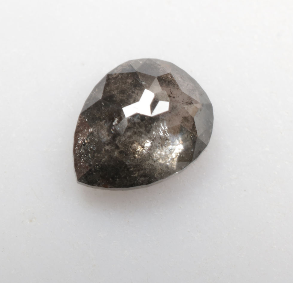 Thumbnail: 0.57 CT 6.1 X 4.8 MM Natural Pear cut Salt and Pepper Black color Diamond