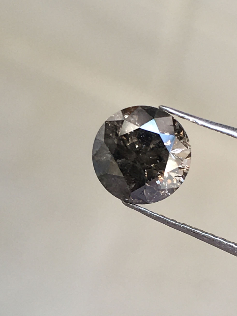 Thumbnail: 1.19 CT 6.5 MM Natural Round Cut Salt and pepper Brilliant cut Diamond