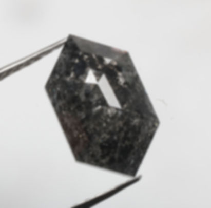 1.47 CT 10.0 X 5.8 MM Natural Loose Diamond Hexagon cut Diamond Black color