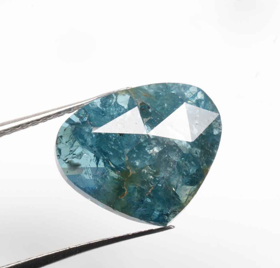 3.68 CT 10.2 X 12.3 MM Natural Loose Pear cut Diamond, Treated Blue color