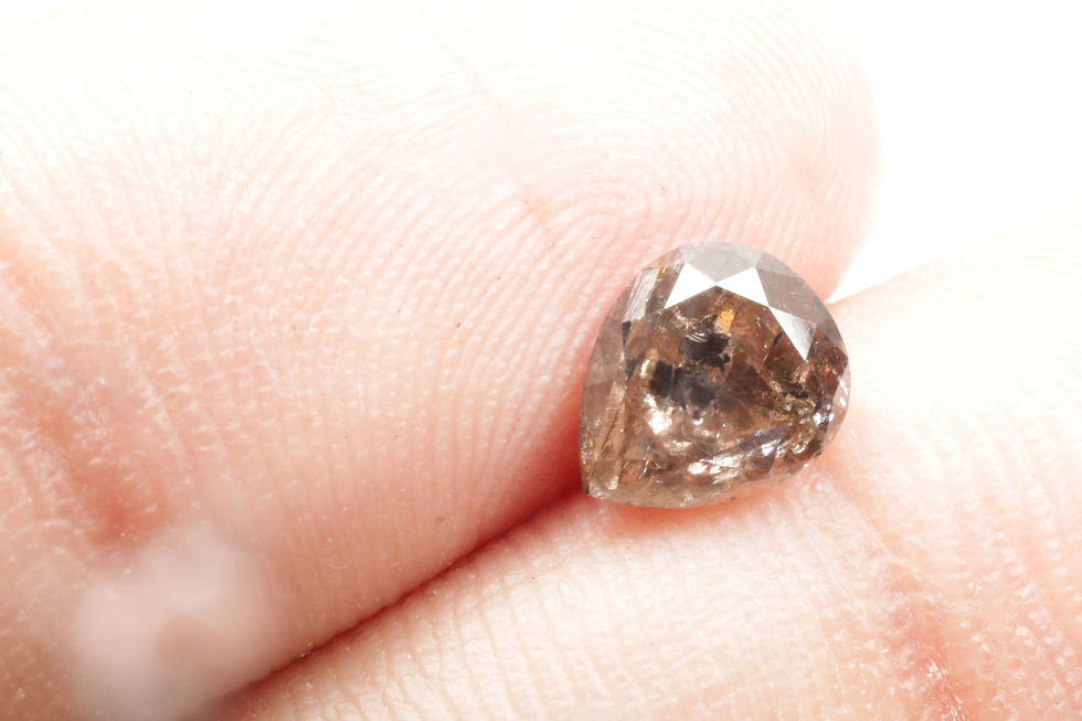 Thumbnail: 1.23 CT 7.3 X 6.0 MM Natural Pear cut Salt and Pepper Diamond for Pear cut Ring