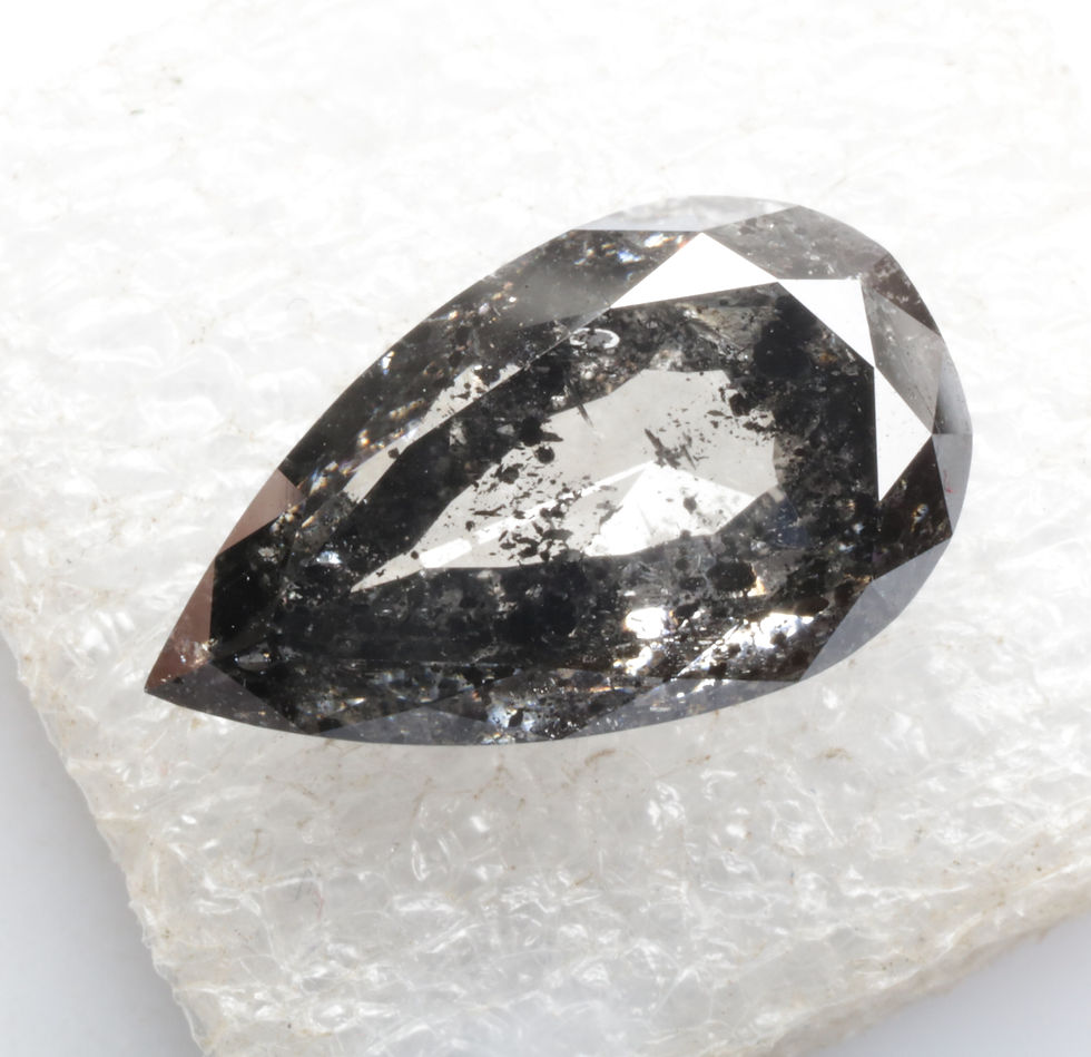 Thumbnail: Natural Salt and pepper Pear cut Diamond - RadheGems