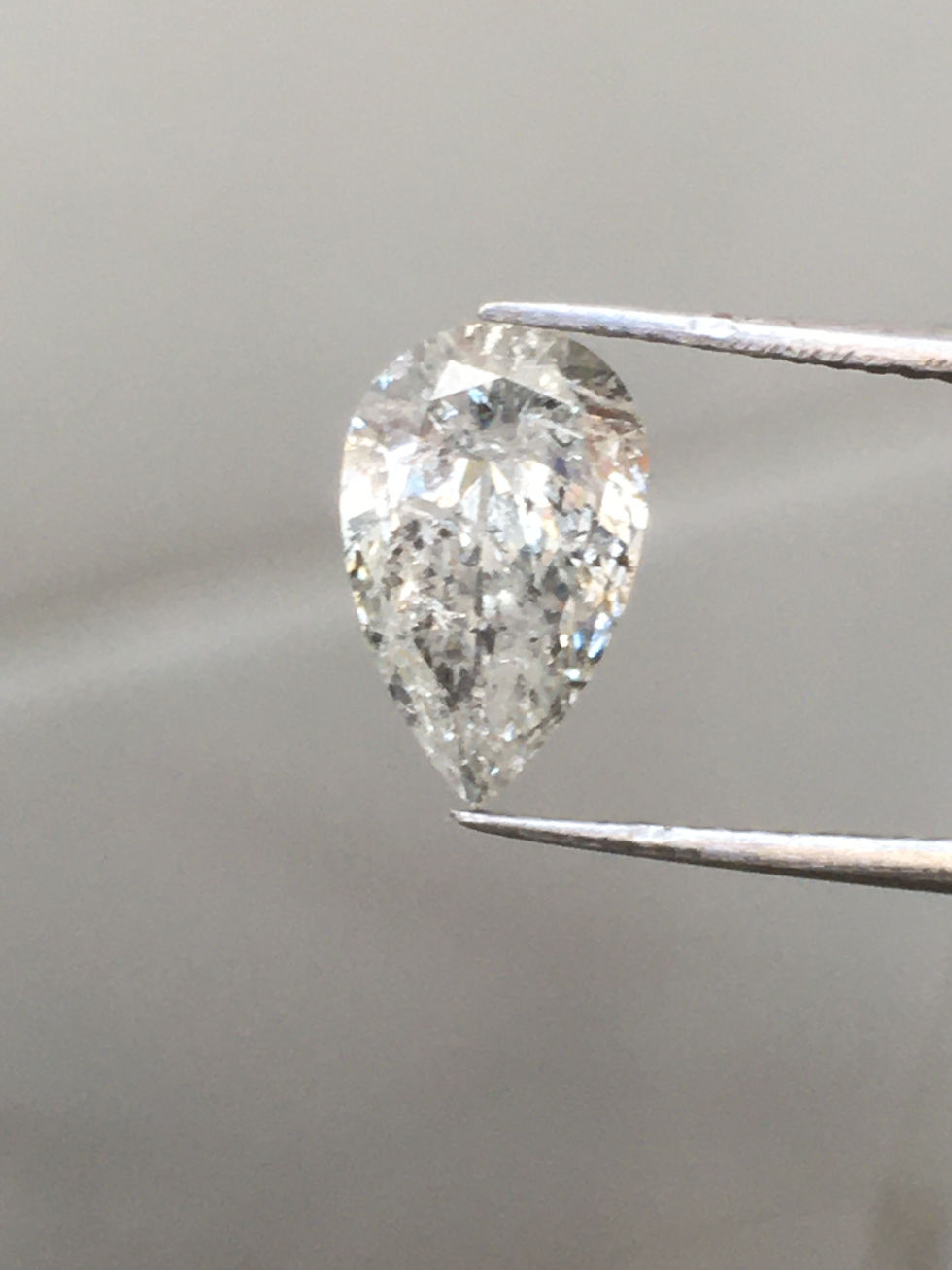 1.02 CT 9.0 X 5.8 MM Natural Pear Shape Salt and pepper Brilliant cut Diamond