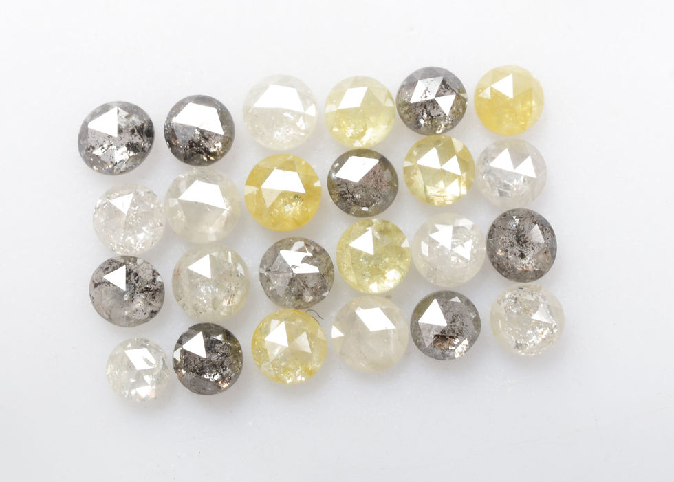 Thumbnail: 1.89 CT 2.2 to 2.7 MM Natural Loose Round Rose cut Fancy Diamond Lot