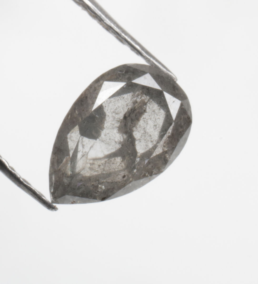 Thumbnail: 0.64 CT 7.1 X 4.7 MM Pear cut Natural salt and Pepper Diamond, Black color