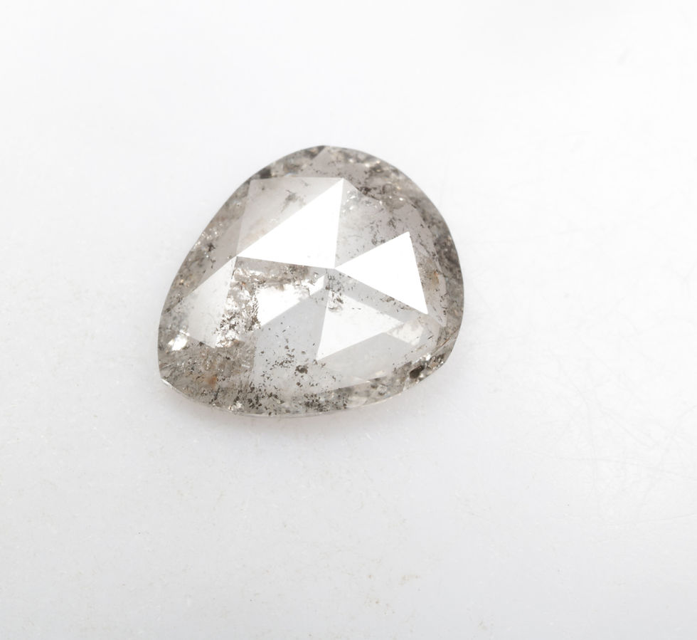 Thumbnail: 1.16 CT 9.5 X 7.7 MM Natural Pear cut Salt and Pepper Diamond for Jewelry