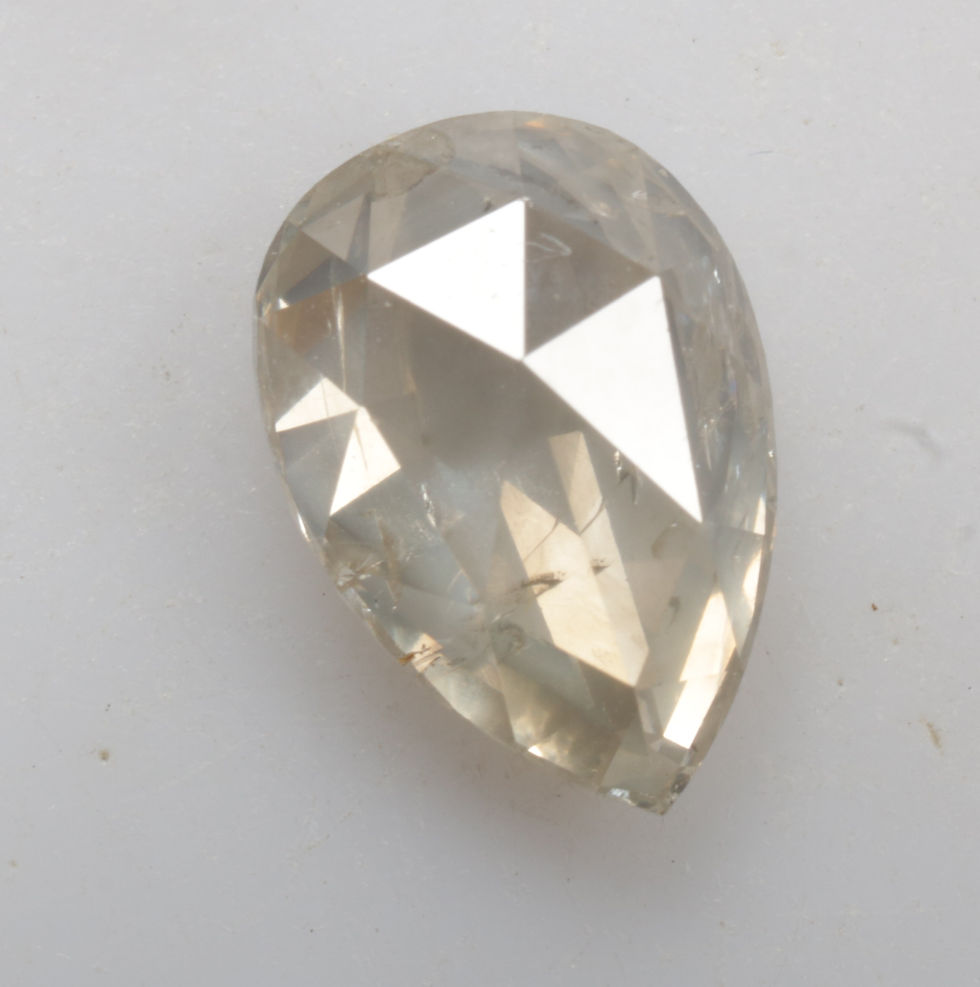 Thumbnail: 1.06 CT 7.9 X 5.5 MM Natural Loose Diamond Pear cut Diamond White Grey color