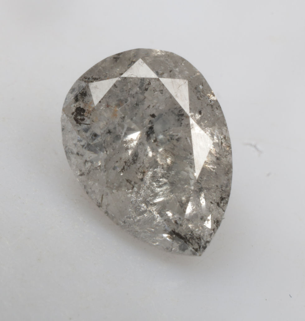 Thumbnail: 1.10 CT 7.5 X 5.6 MM Natural Salt and Pepper Pear cut Diamond Loose Diamond