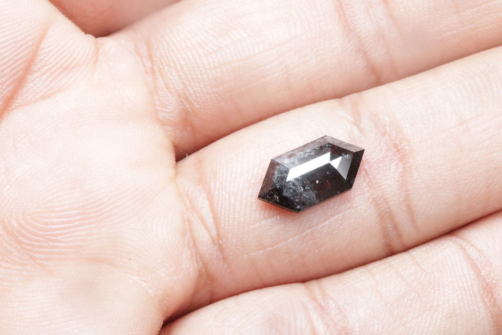Thumbnail: 1.81 12.0 X 6.2 MM Natural Hexagon Cut Salt and Pepper Diamond, Black color