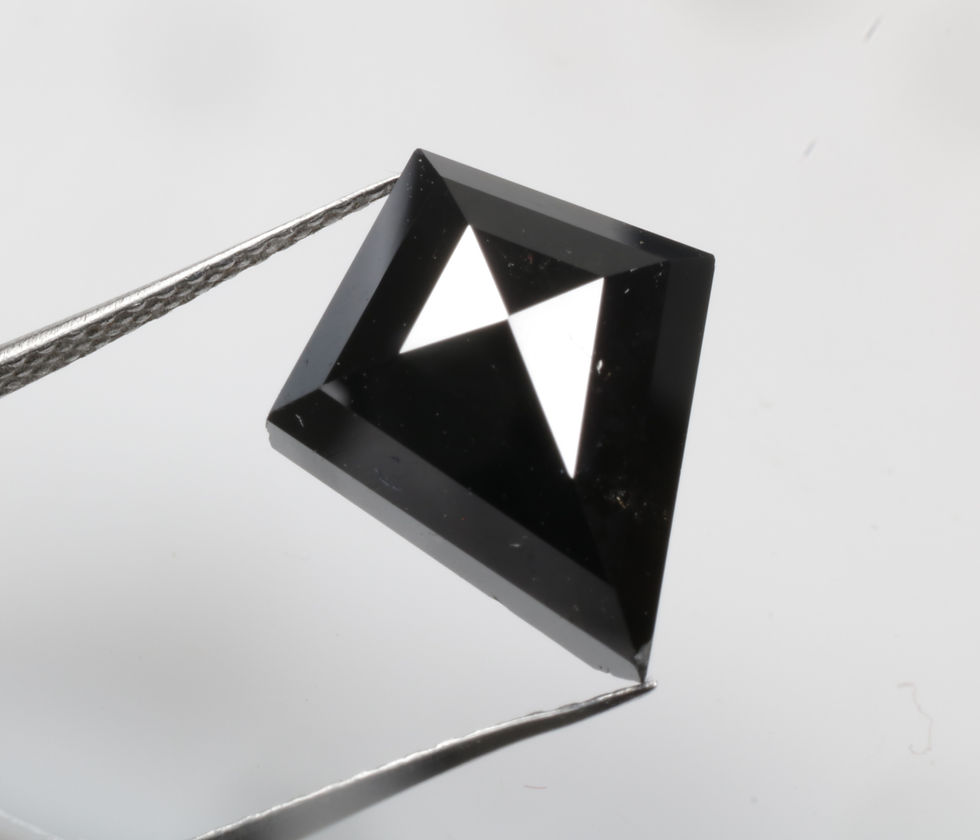 4.38 CT 13.8 X 11.4 MM Kite cut Black Diamond For Engagement Diamond Ring