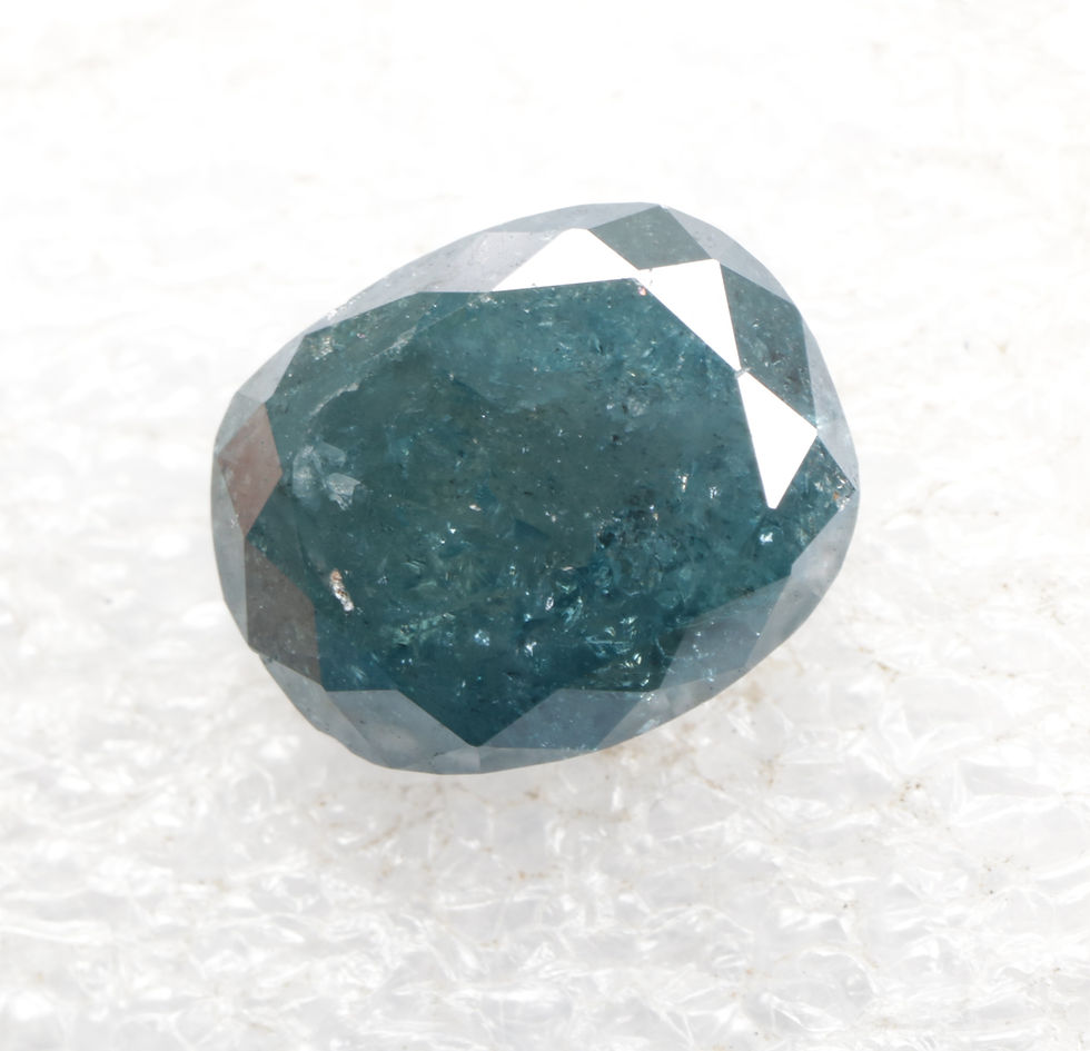 Thumbnail: 2.81 CT 9.0 X 7.5 MM Natural Loose Oval cut Full cut Diamond, Treated Blue color
