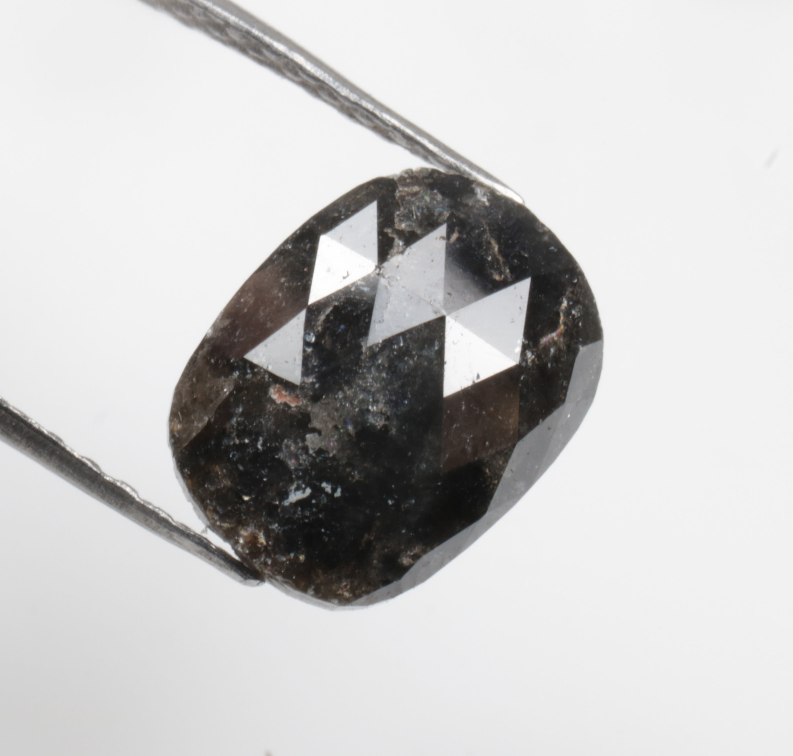 1.48 CT 8.1 X 6.3 MM Natural Loose Oval cut Diamond Black color