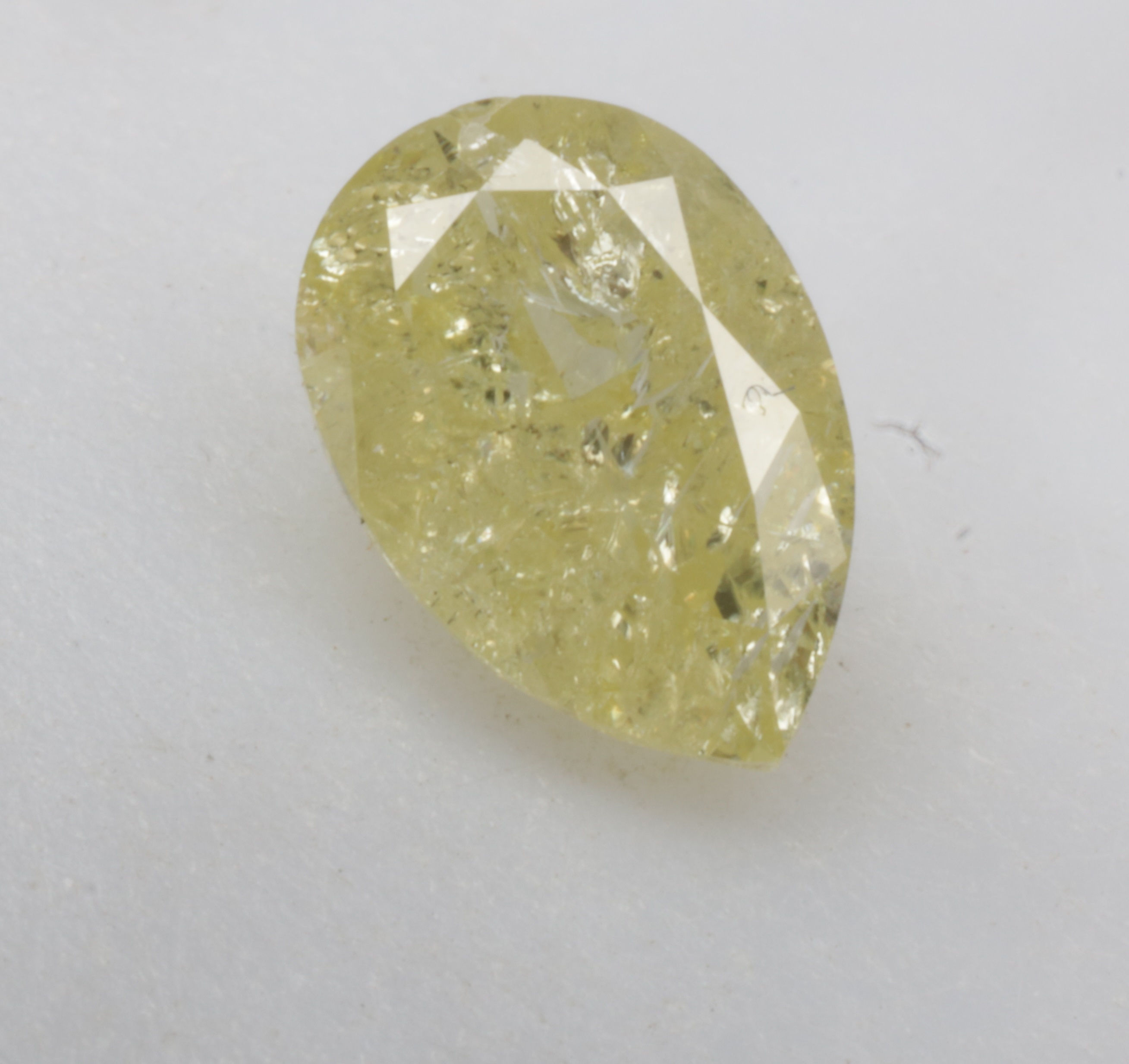 0.66 CT 6.6 X 4.5 MM Natural Loose Diamond Fancy Yellow color Pear Cut Diamond