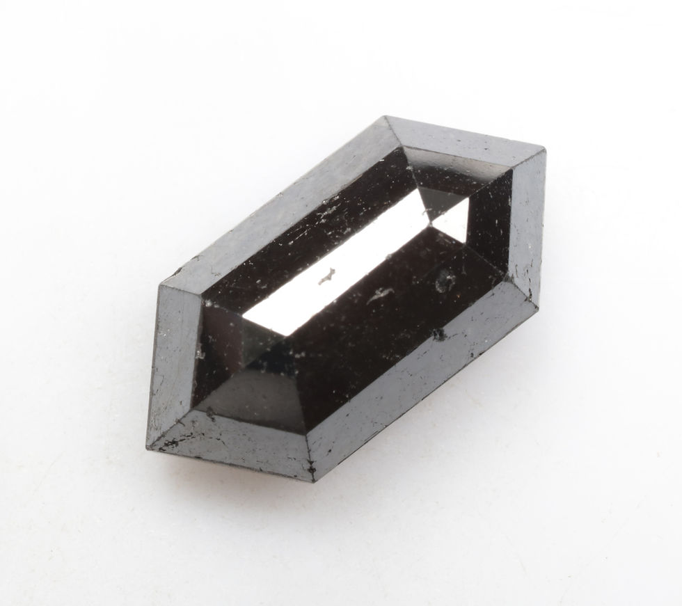 6.07 CT 15.8 X 8.0 MM Black Hexagon cut Treated Black color Diamond