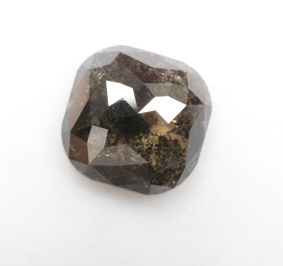 Thumbnail: 2.53 CT 8.7 X 8.7 MM Natural Salt and Pepper Cushion cut Diamond Black Color