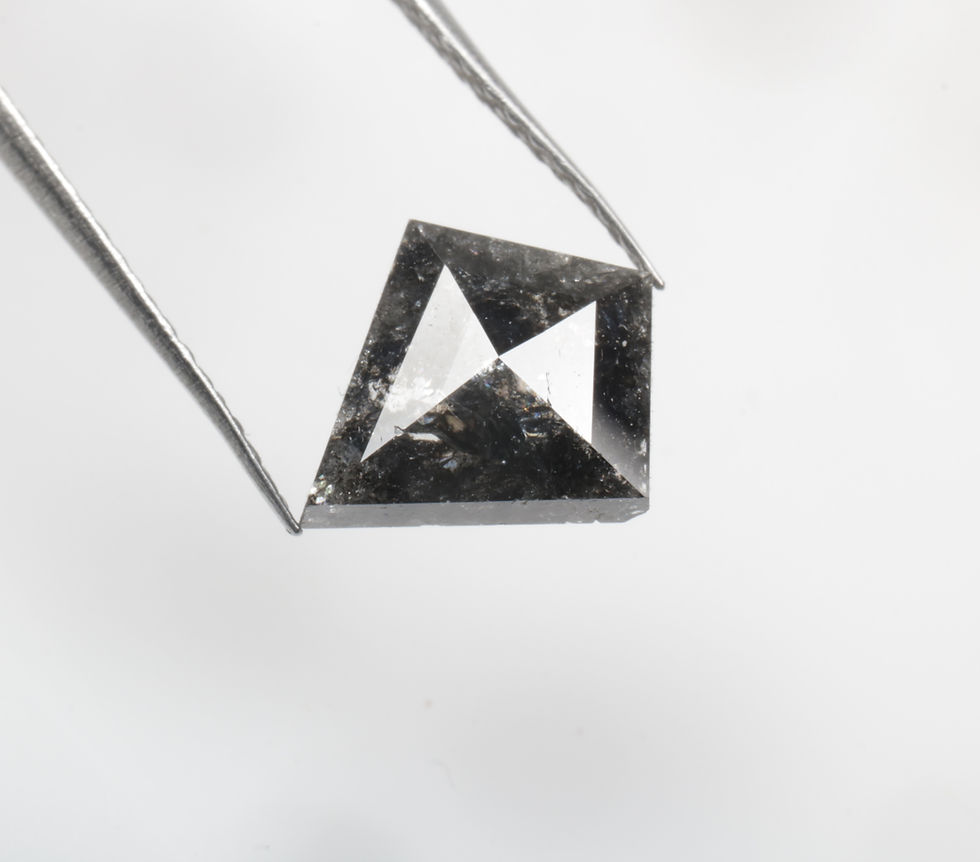 Thumbnail: 2.88 CT 10.5 X 10.2 MM Natural Salt and Pepper Kite cut Diamond, Black color