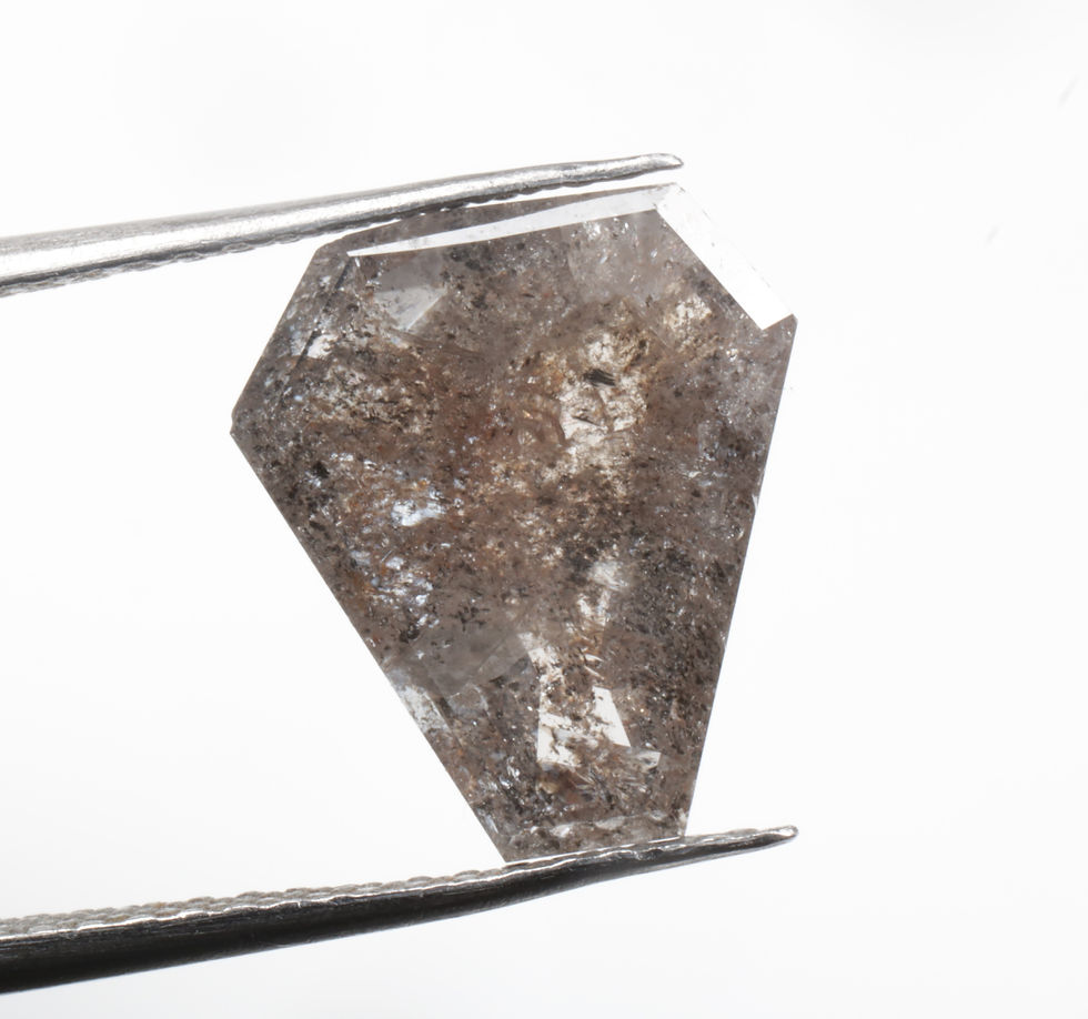 Thumbnail: 2.19 CT 10.5 X 9.3 MM Natural Salt and Pepper Coffin cut Diamond for Coffin Ring