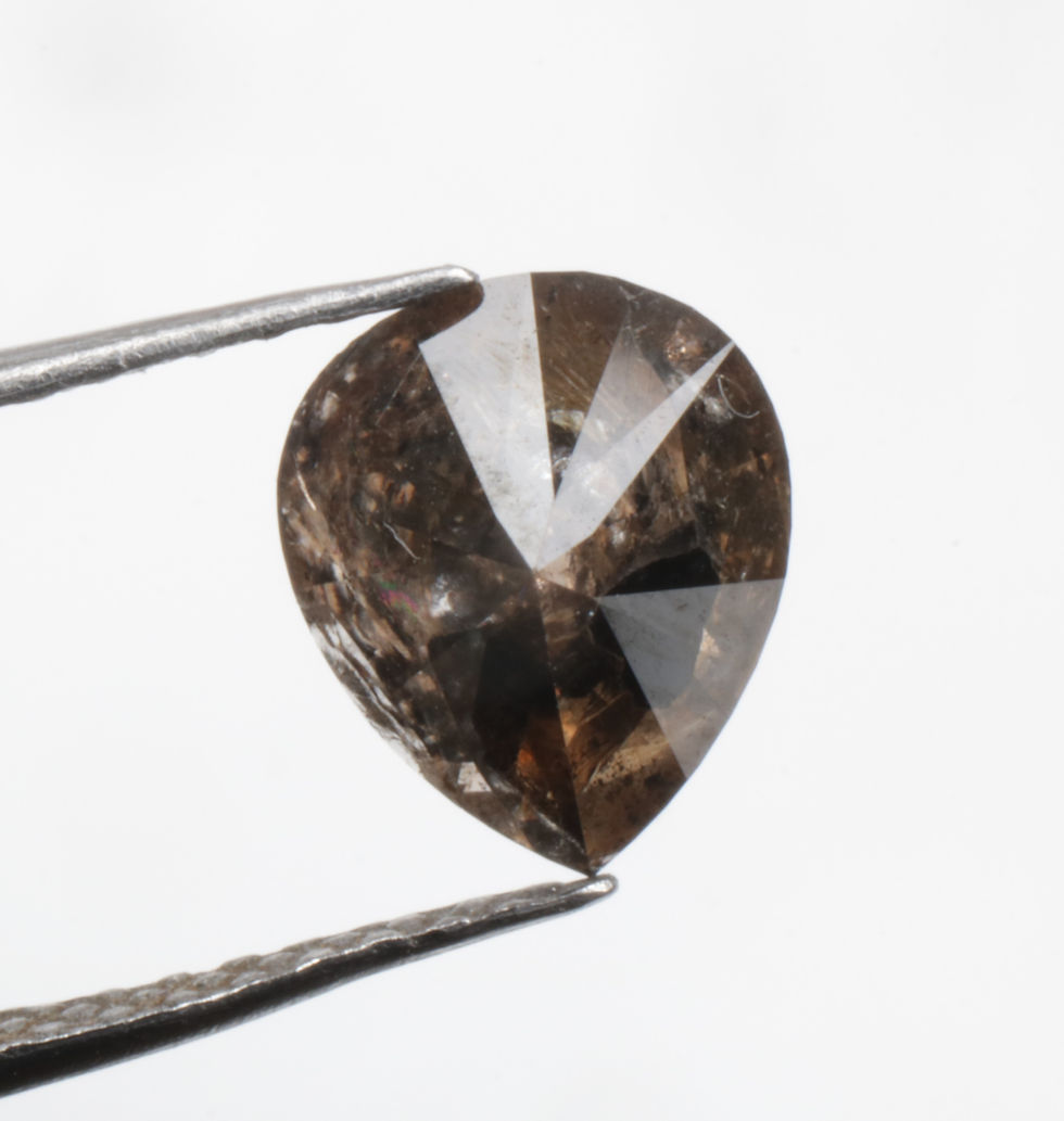 Thumbnail: 1.23 CT 7.3 X 6.0 MM Natural Pear cut Salt and Pepper Diamond for Pear cut Ring