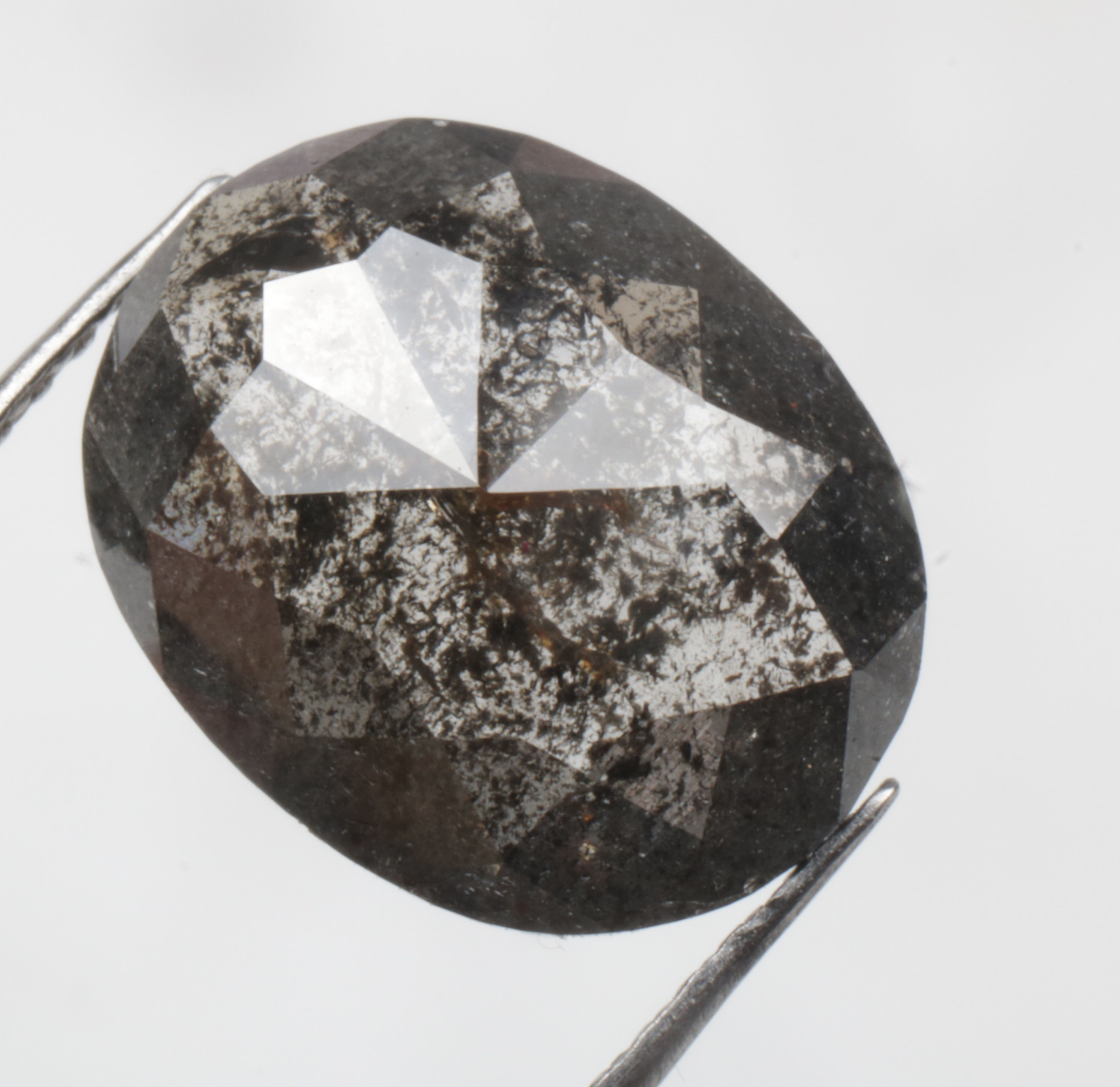 2.83 CT 11.2 X 9.0 MM Natural Loose Oval Cut Diamond Black color Rose cut Oval