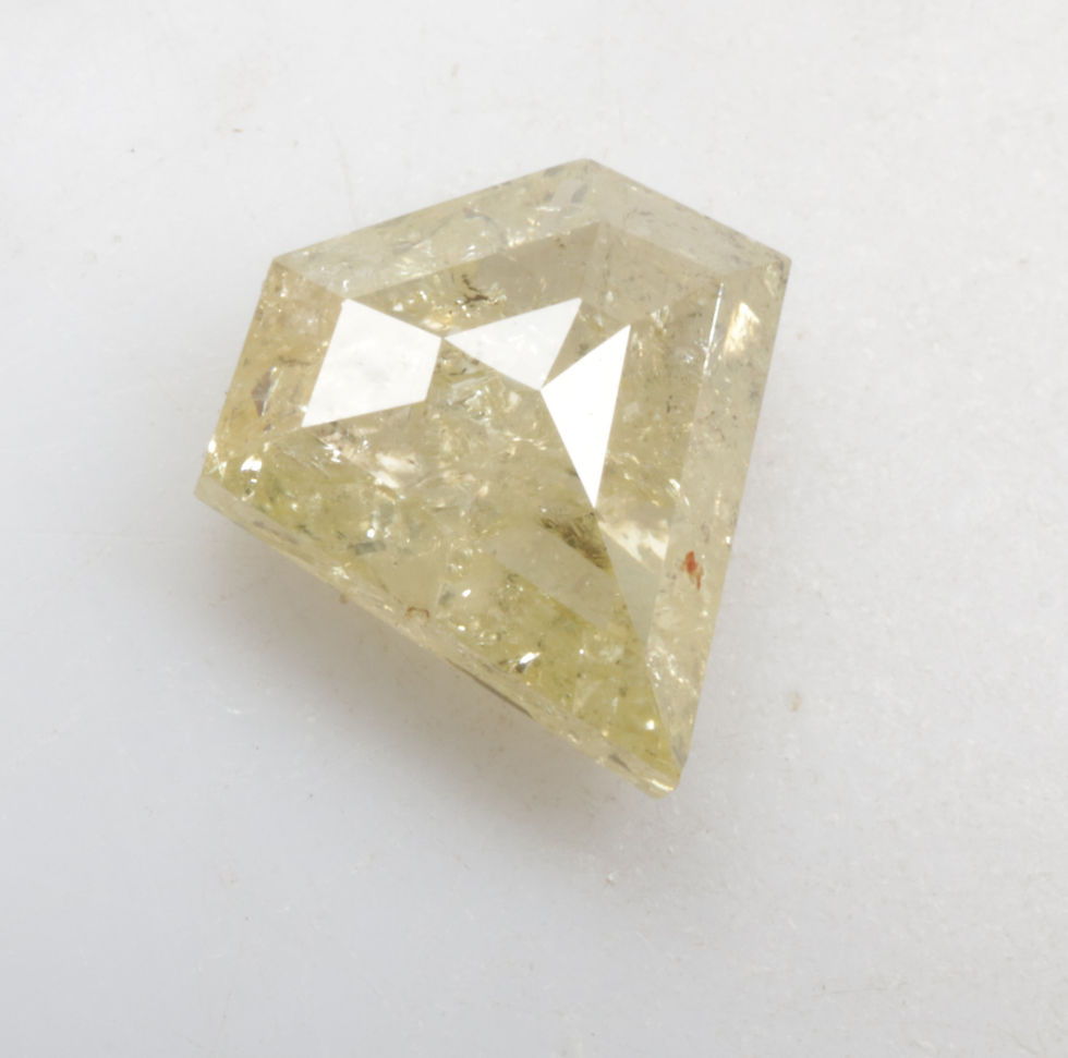 Thumbnail: 1.34 CT 7.5 X 7.6 MM Natural Pentagon cut fancy Yellow color Diamond cut