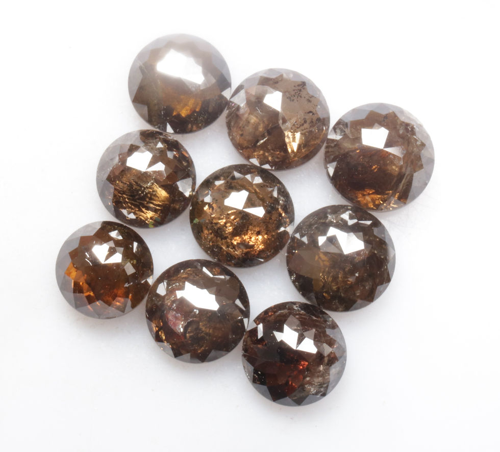 Thumbnail: 6.09 CT 5.0 MM to 5.8 Natural Loose Round Rose cut Diamond lot 9Pcs fancy Color