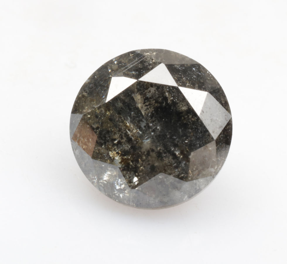 Thumbnail: 1.29 CT 6.6 MM Natural Round Cut Salt and pepper Brilliant cut Diamond