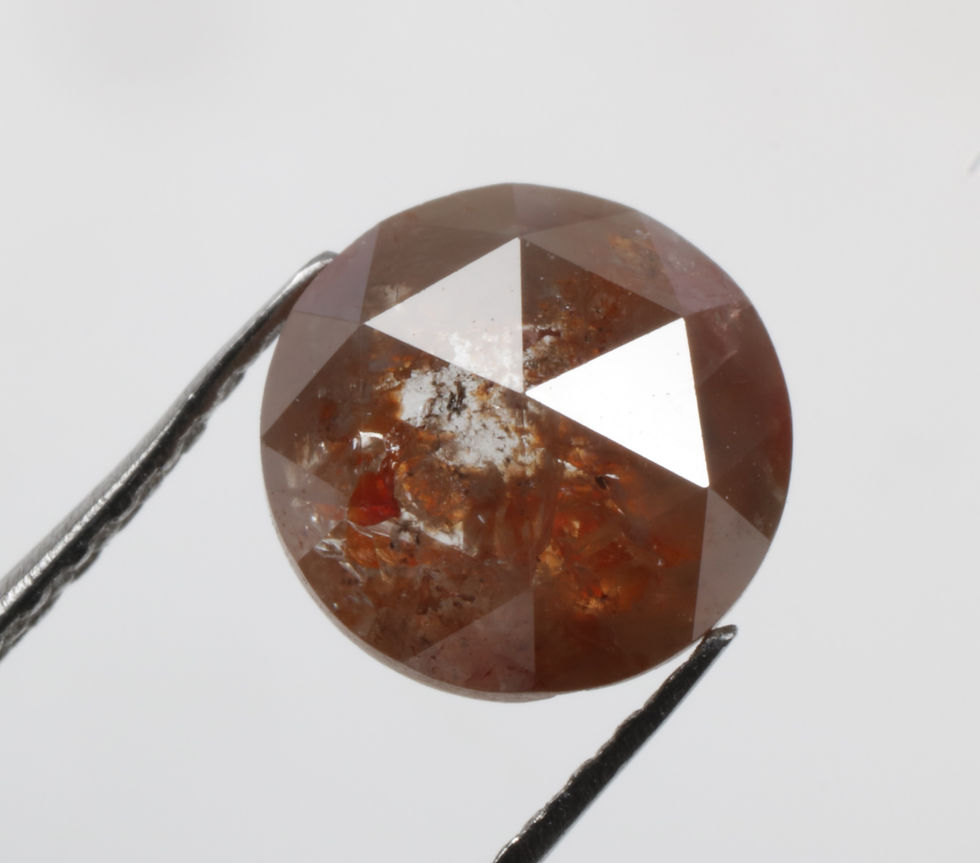 Thumbnail: 1.13 CT 6.4 MM Natural Loose Round Rose Cut Fancy color Diamond For Jewelry