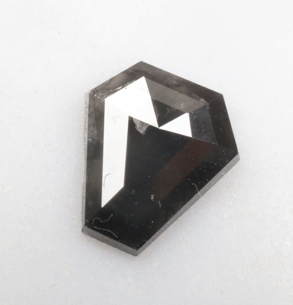 Thumbnail: 1.01 CT 8.1 X 7.2 MM Natural Salt and Pepper Coffin cut Diamond, Black color