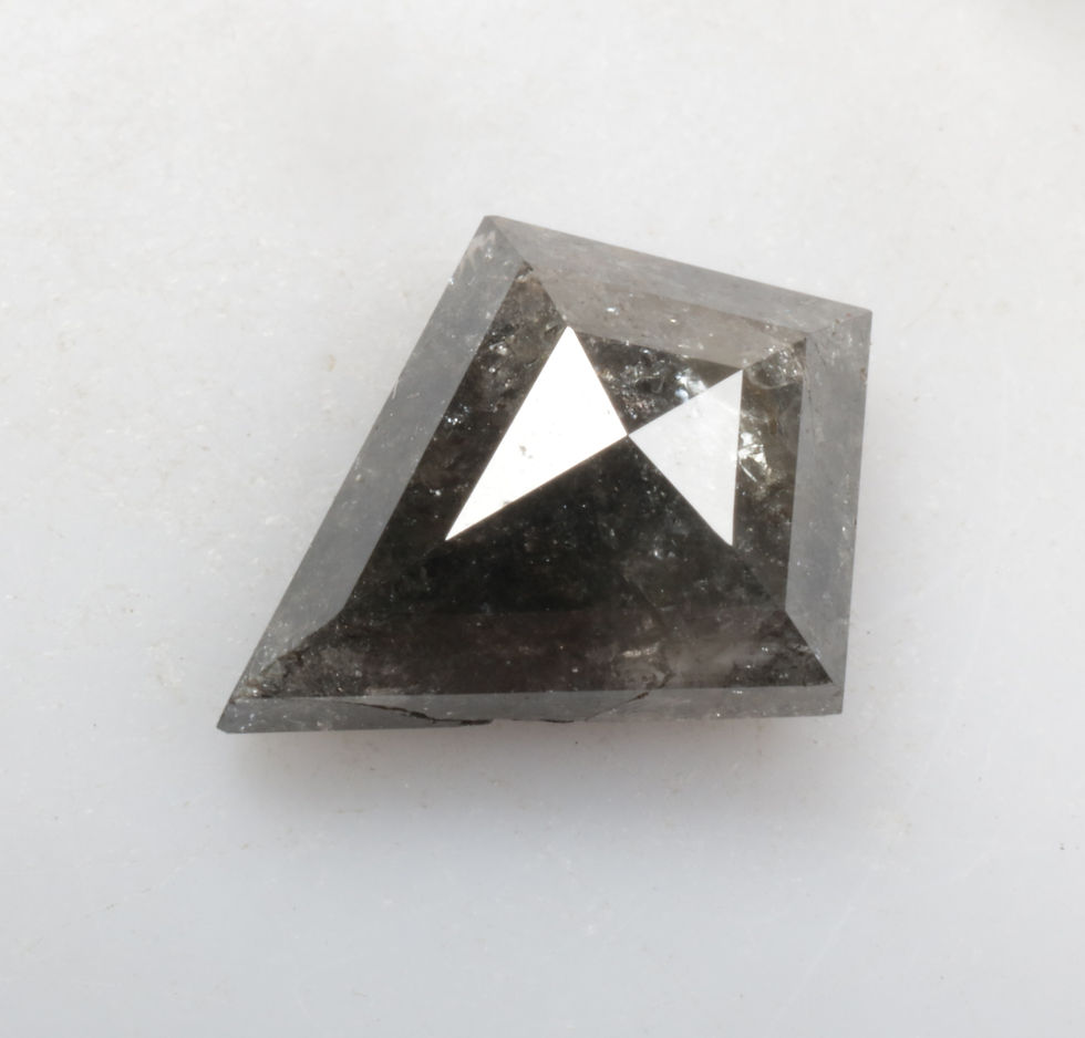 Thumbnail: 1.91 CT 10.5 X 8.3 MM Kite cut Natural Salt and Pepper Diamond for Kite Ring