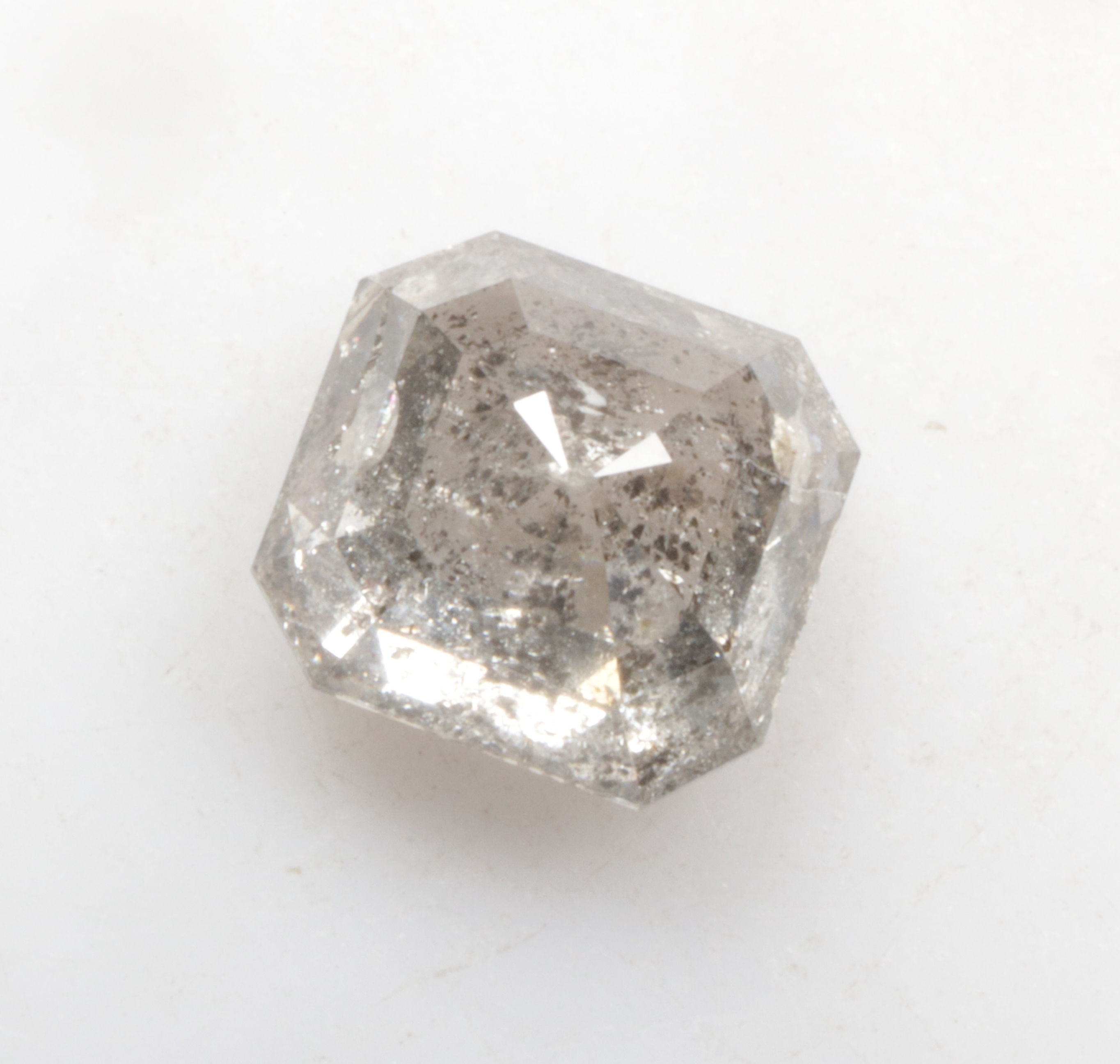 1.10 CT 6.0 X 5.5 MM Natural Emerald cut Salt and Pepper Diamond for Jewelry