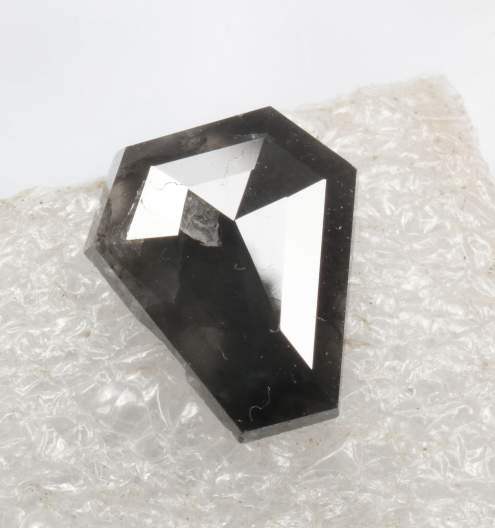 Thumbnail: 1.01 CT 8.1 X 7.2 MM Natural Salt and Pepper Coffin cut Diamond, Black color