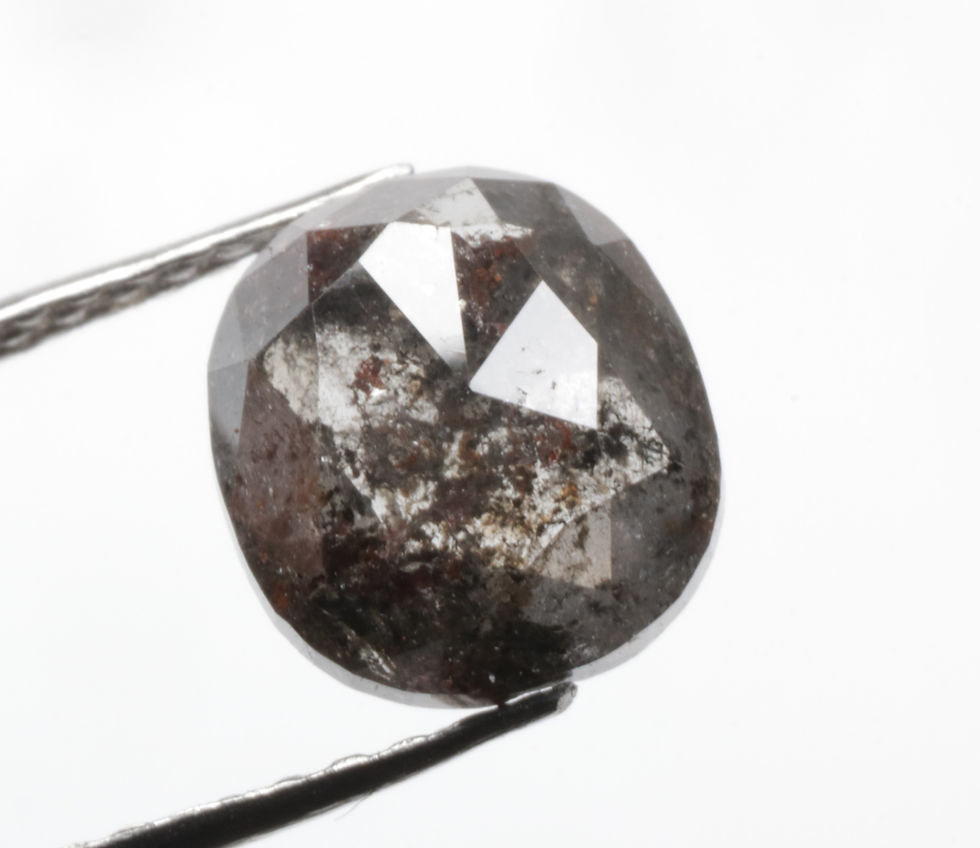 Thumbnail: 1.18 CT 7.0 X 6.2 MM Oval cut Natural salt and Pepper Diamond for Oval Ring