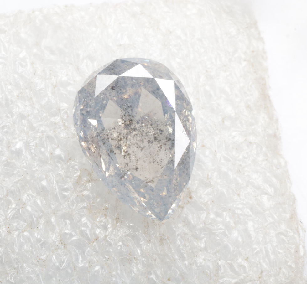 Thumbnail: 2.48 CT 10.1 X 7.1 MM Pear cut Natural Salt and Pepper Diamond, Clear Grey color