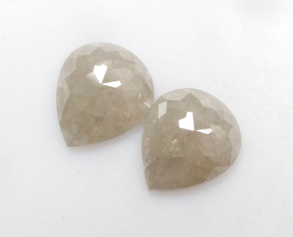 Thumbnail: 3.55 CT 9.6 X 8.3 MM Natural Loose Pear cut Diamond Pair for Earring