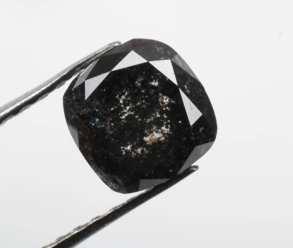 Thumbnail: 0.95 CT 5.4 X 5.3 MM Natural Salt and Pepper Cushion Full cut Diamond