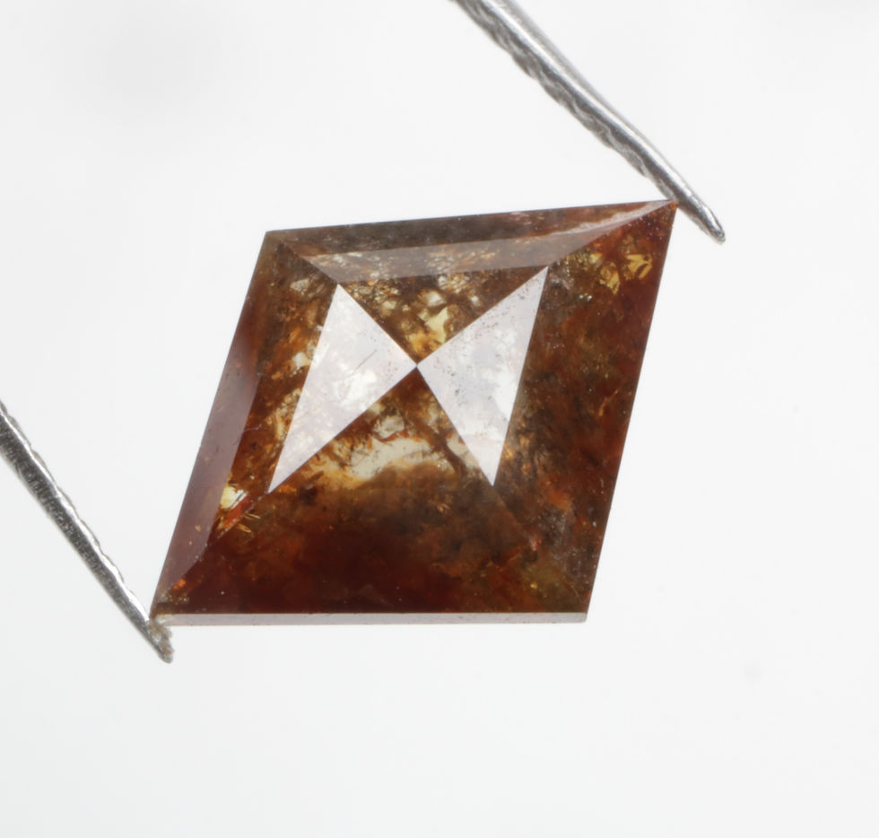 Thumbnail: 1.47 CT 10.7 X 8.0 MM Kite cut Natural Salt and Pepper Diamond for Kite cut Ring