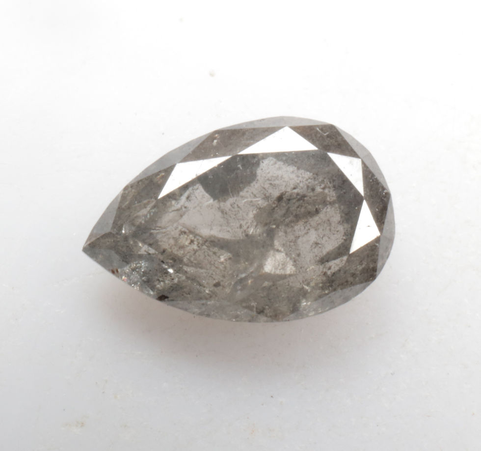 Thumbnail: 0.64 CT 7.1 X 4.7 MM Pear cut Natural salt and Pepper Diamond, Black color