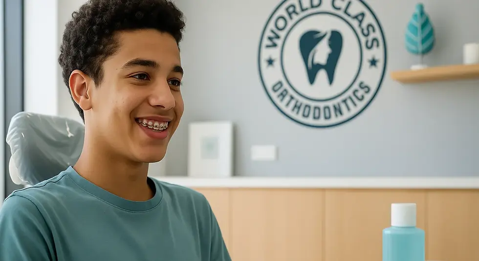 Teen with metal braces—school‑friendly orthodontic treatment in Dubai