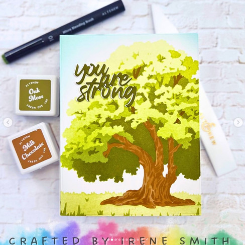 This Springy tree card shows the beginning of my crafty journey in simple techniques and colorways.