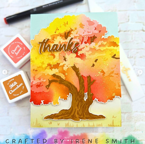 This Autumn card reflects me stepping beyond the basics and trying new techniques.