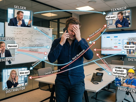 En frustrert kunde som er lei av å være kasteball