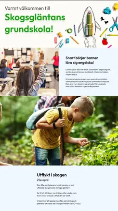 Eksempel på PLAYipp Signage infoskjerm