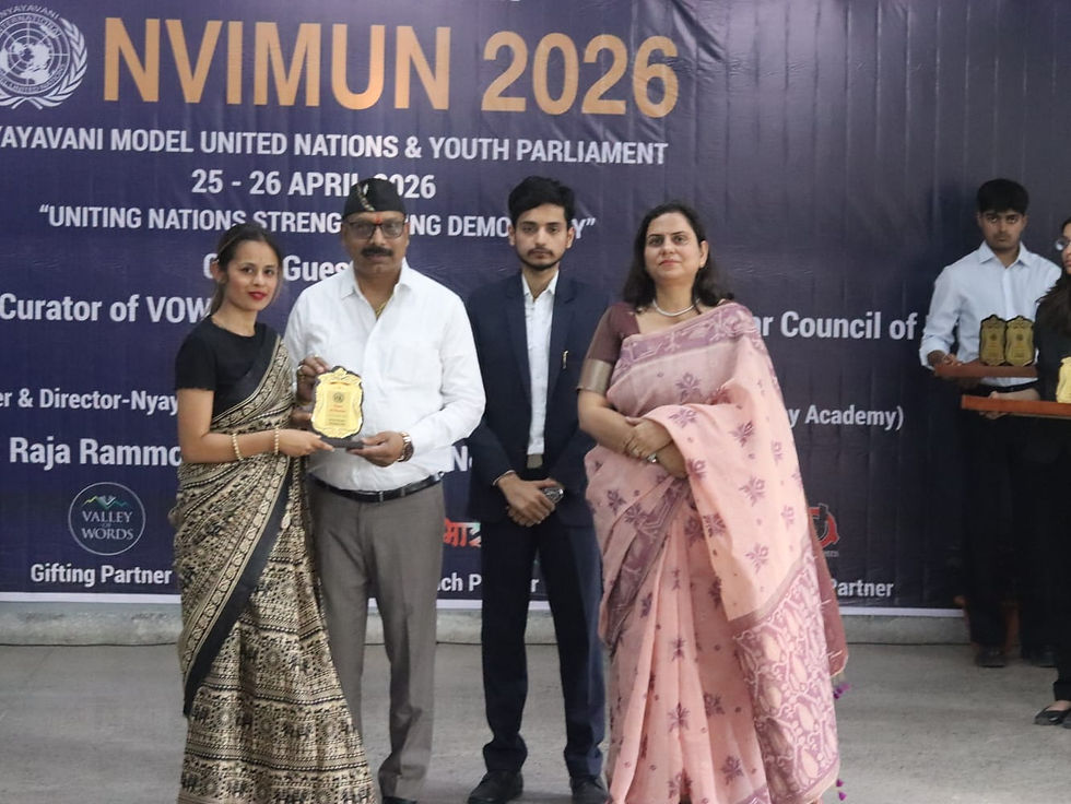 MUN and Youth Parliament successfully organized by Nyayavani Foundation at Raja Ram Mohan Roy Academy, Dehradun