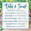 Dates, Times & Info!