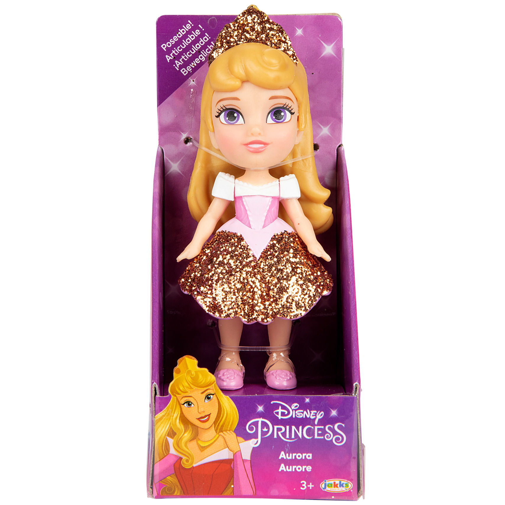 Mini Muñeca Princesa Aurora - Disney Princesas - La Bella Durmiente - 7.5cm
