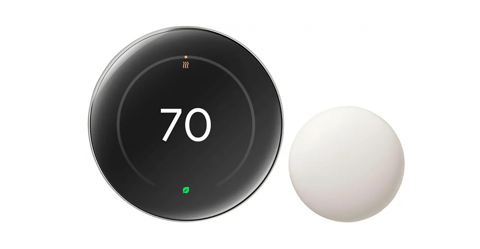 Google - Nest Learning Thermostat and Nest Temp Sensor - Polished Obsidian