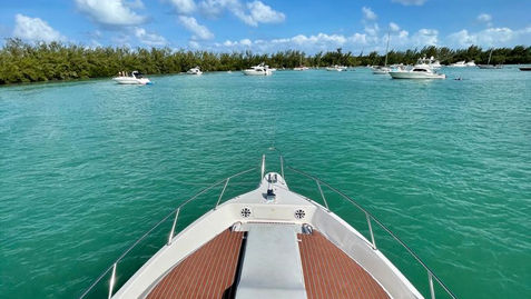 Front of boat. 